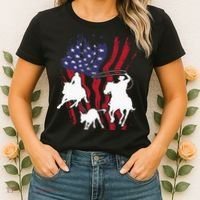 Rodeo Team Roping Horse Riding Equestrian Header Heeler Women's T-Shirt thumb 2