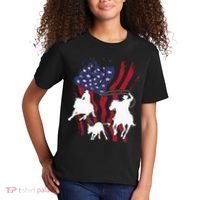 Rodeo Team Roping Horse Riding Equestrian Header Heeler Kids T-Shirt thumb 2