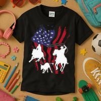 Rodeo Team Roping Horse Riding Equestrian Header Heeler Kids T-Shirt thumb 3