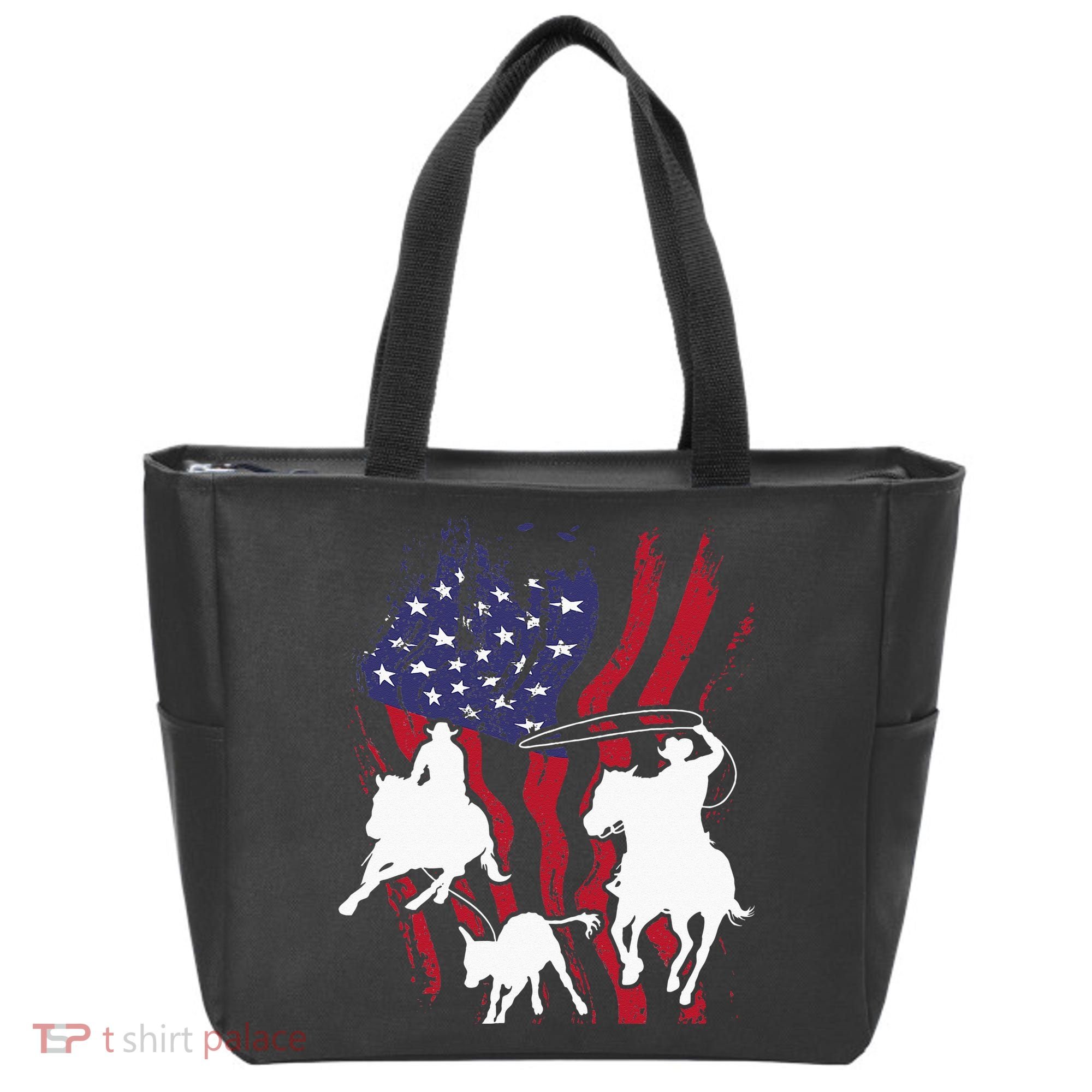Rodeo Team Roping Horse Riding Equestrian Header Heeler Tote Bag