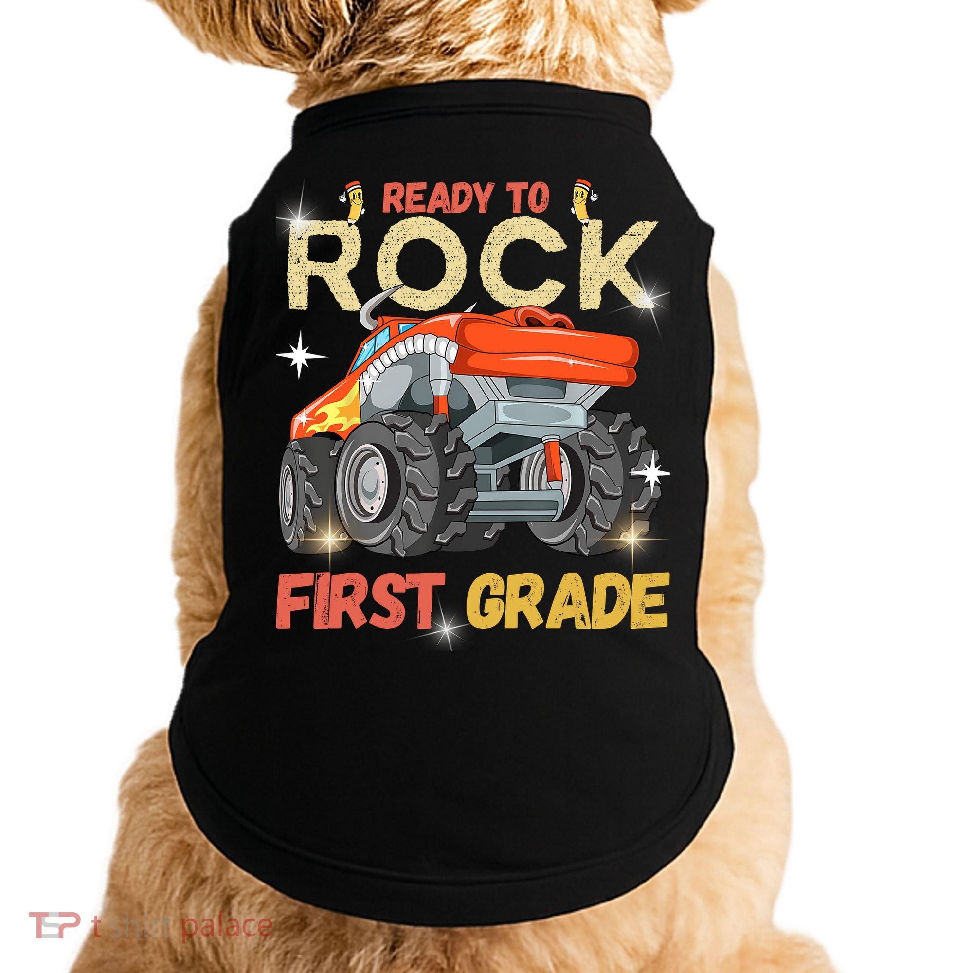 Ready To Rock First Grade First Day Of First Grade For Kids Doggie Tank