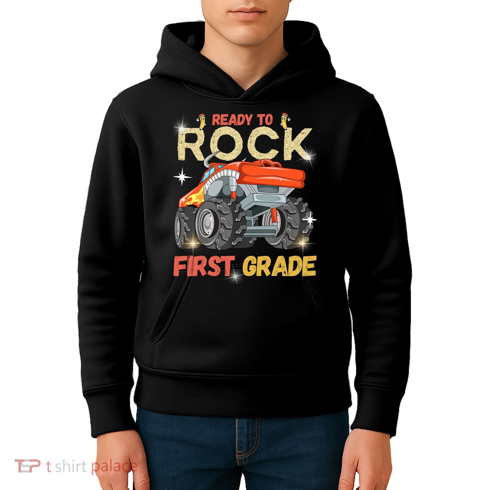 Ready To Rock First Grade First Day Of First Grade For Kids Kids Hoodie