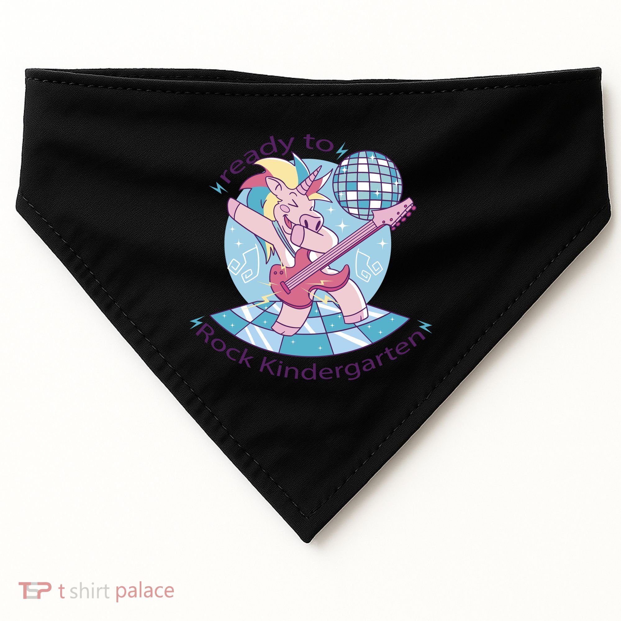 Ready To Rock Kindergarten Unicorn Back To School USA-Made Doggie Bandana