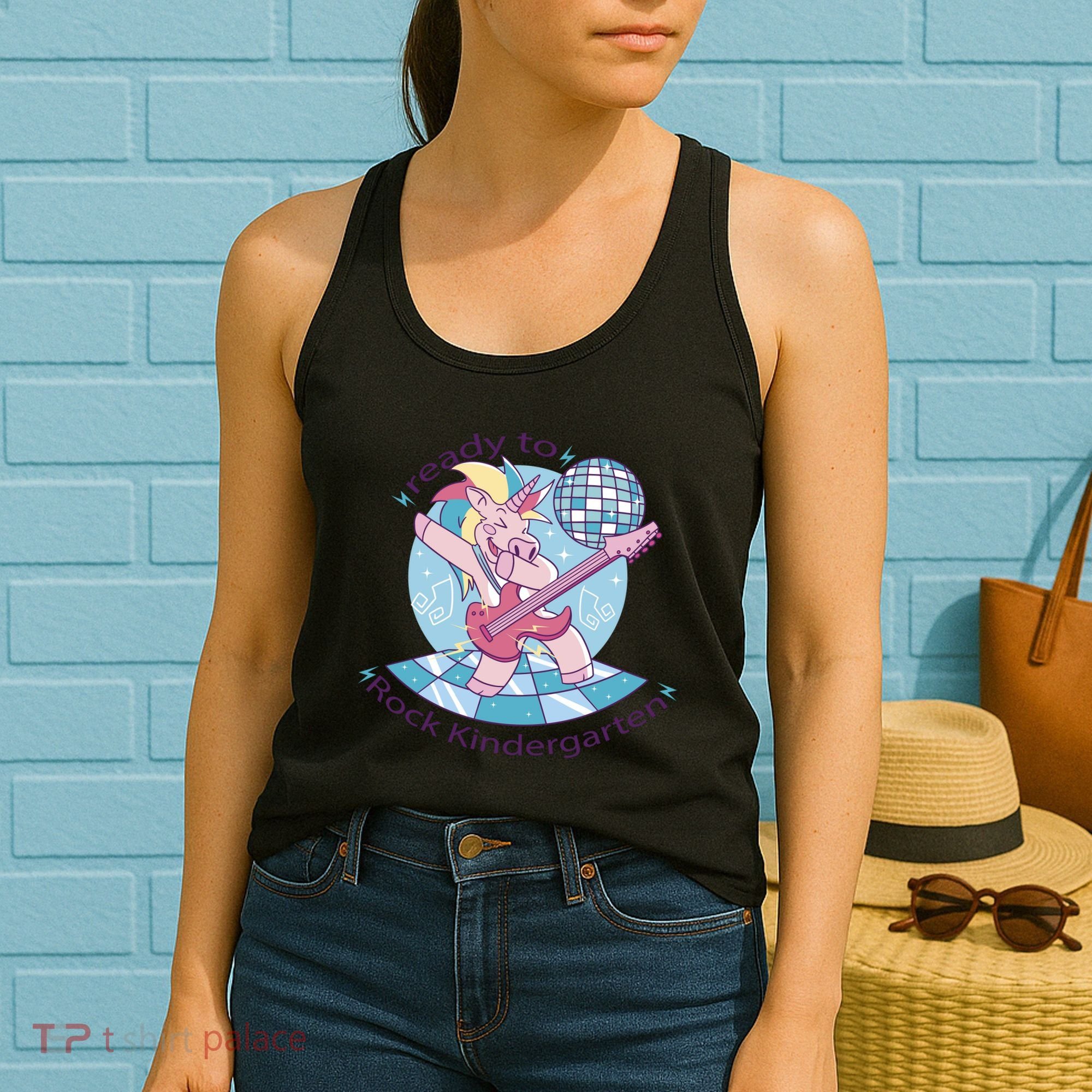 Ready To Rock Kindergarten Unicorn Back To School Women's Tank Top