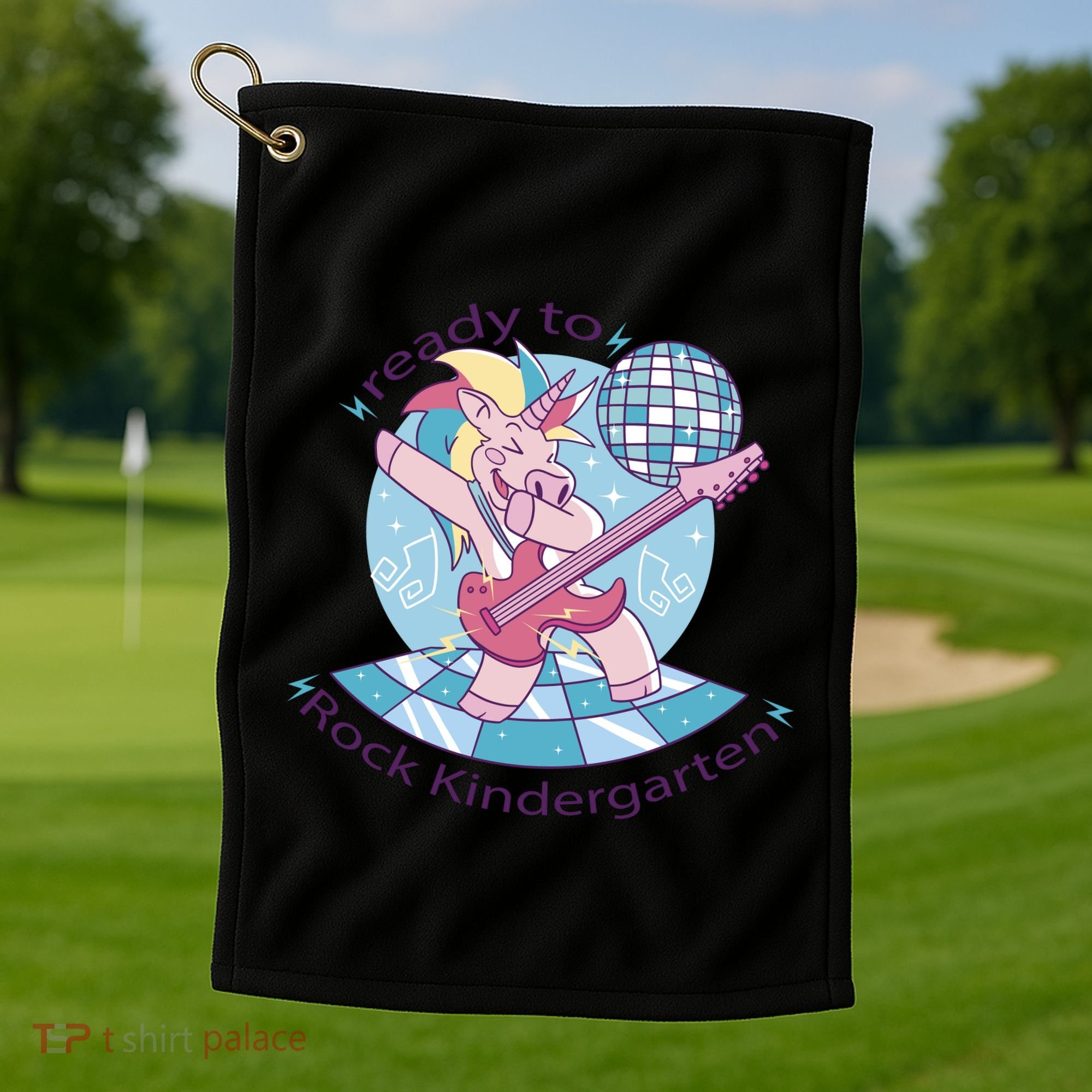 Ready To Rock Kindergarten Unicorn Back To School Golf Towel