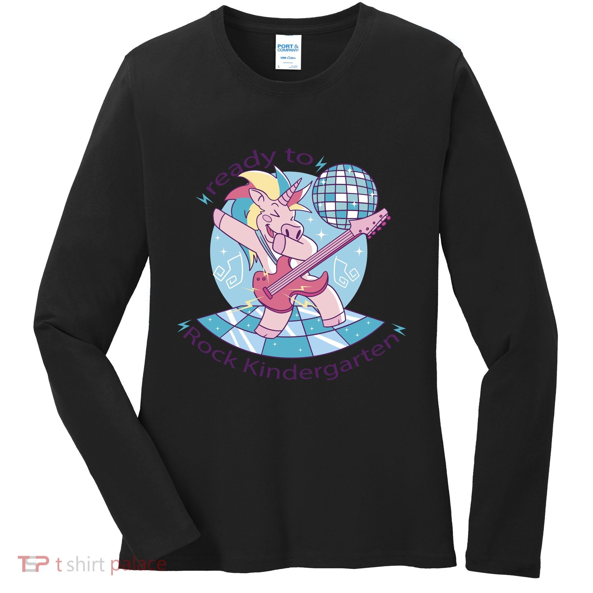 Ready To Rock Kindergarten Unicorn Back To School Women's Long Sleeve Shirt