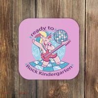 Ready To Rock Kindergarten Unicorn Back To School Coaster thumb 0