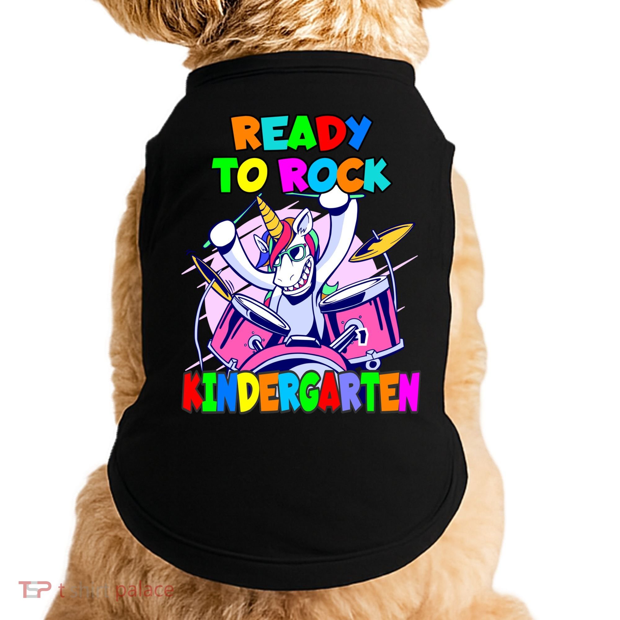 Ready To Rock Kindergarten Drumming Unicorn Preschool Meaningful Gift Doggie Tank