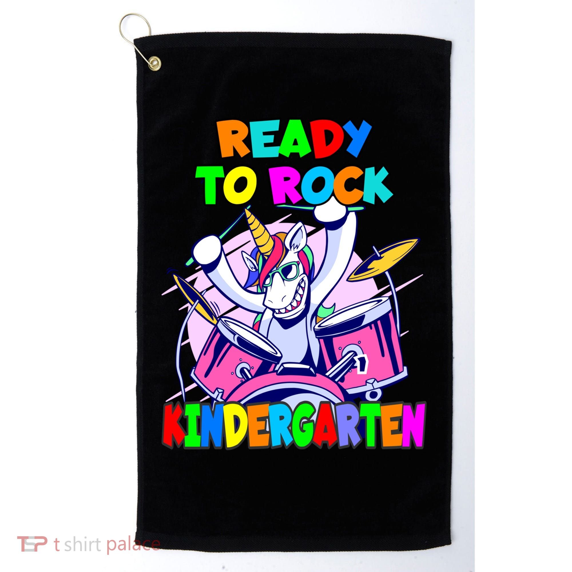 Ready To Rock Kindergarten Drumming Unicorn Preschool Meaningful Gift Golf Towel