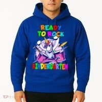 Ready To Rock Kindergarten Drumming Unicorn Preschool Meaningful Gift Hoodie thumb 2