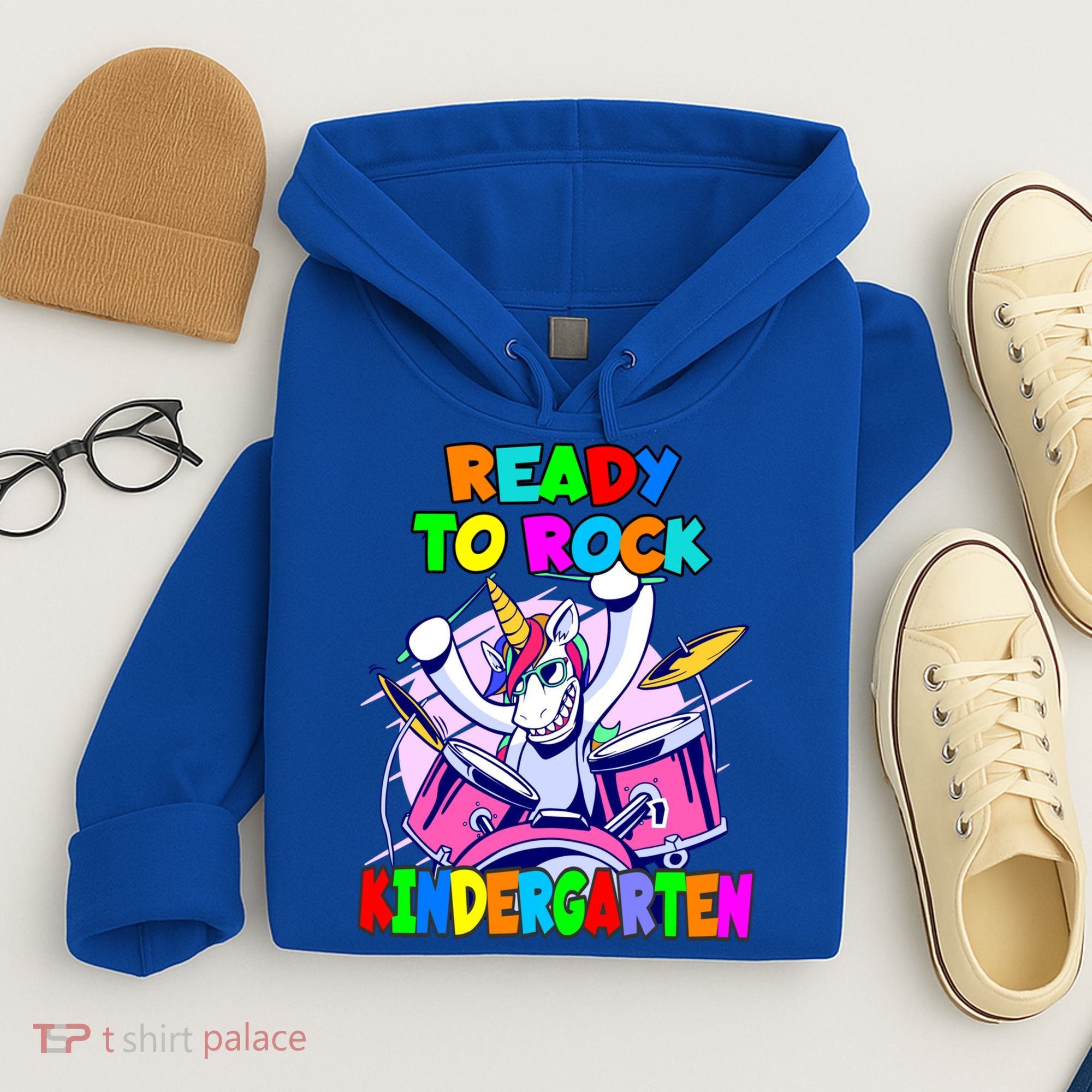 Ready To Rock Kindergarten Drumming Unicorn Preschool Meaningful Gift Hoodie
