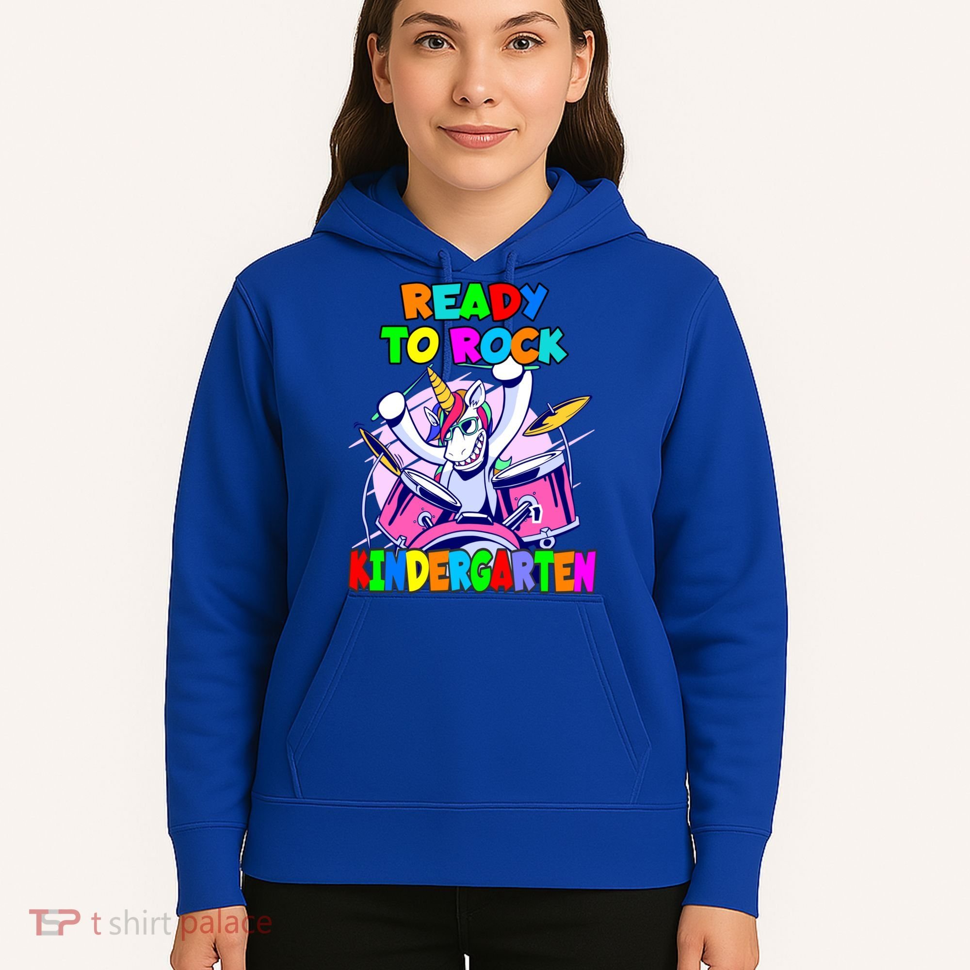 Ready To Rock Kindergarten Drumming Unicorn Preschool Meaningful Gift Hoodie