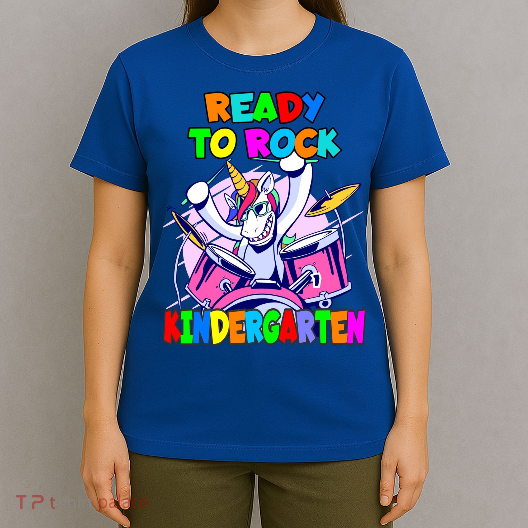 Ready To Rock Kindergarten Drumming Unicorn Preschool Meaningful Gift T-Shirt