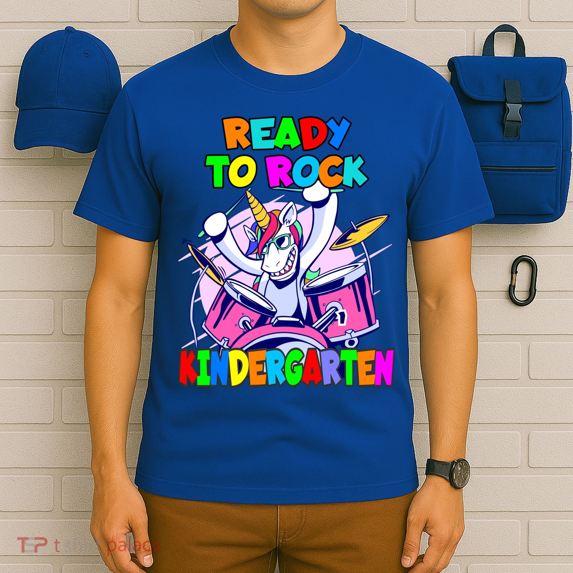 Ready To Rock Kindergarten Drumming Unicorn Preschool Meaningful Gift T-Shirt