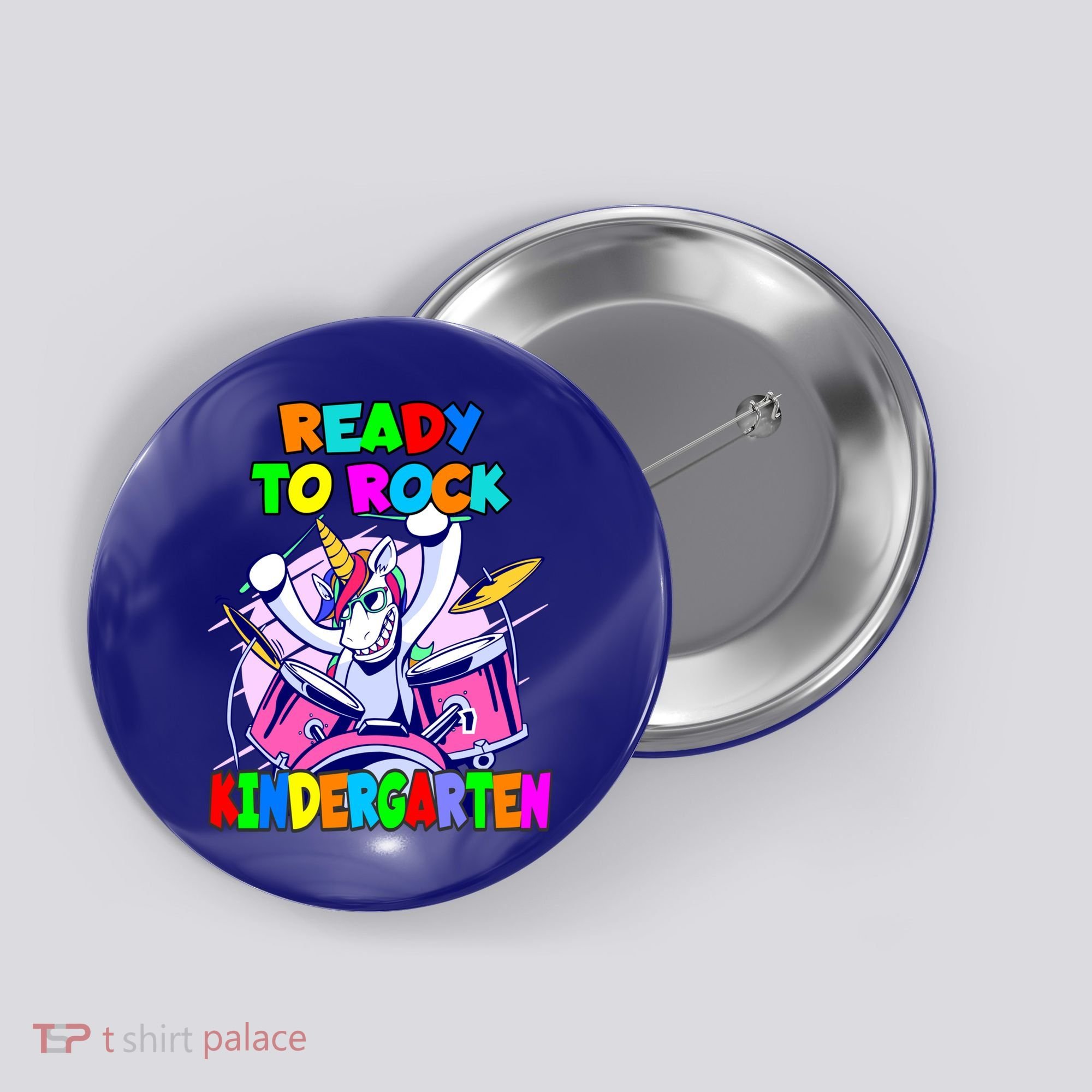 Ready To Rock Kindergarten Drumming Unicorn Preschool Meaningful Gift Button