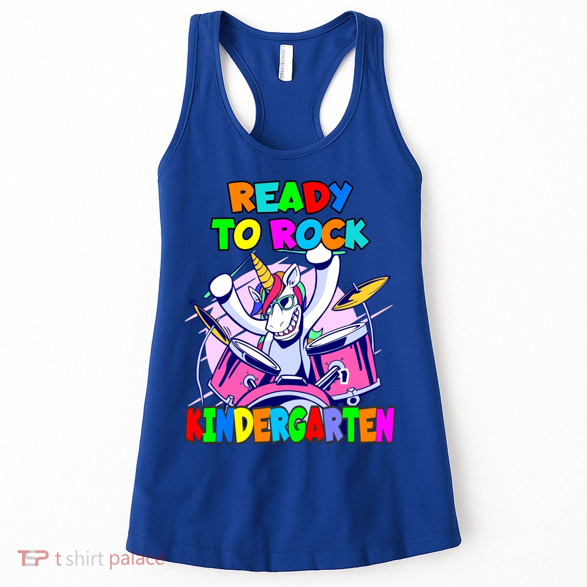 Ready To Rock Kindergarten Drumming Unicorn Preschool Meaningful Gift Women's Tank Top
