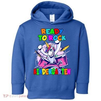 Ready To Rock Kindergarten Drumming Unicorn Preschool Meaningful Gift Toddler Hoodie