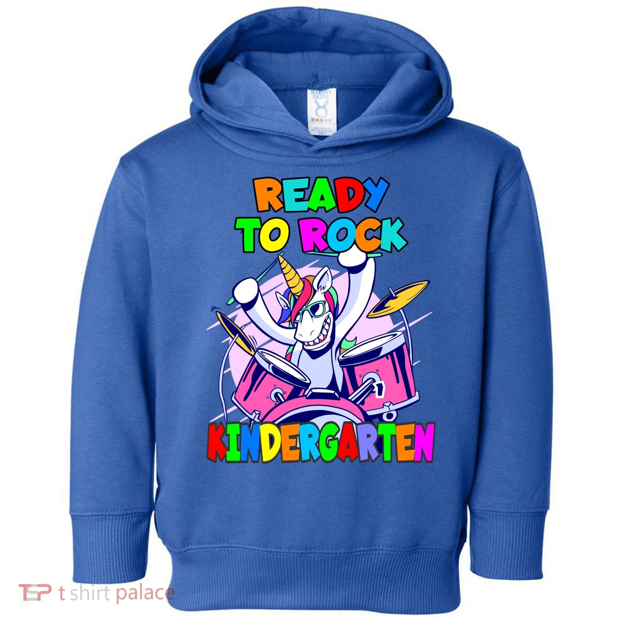 Ready To Rock Kindergarten Drumming Unicorn Preschool Meaningful Gift Toddler Hoodie