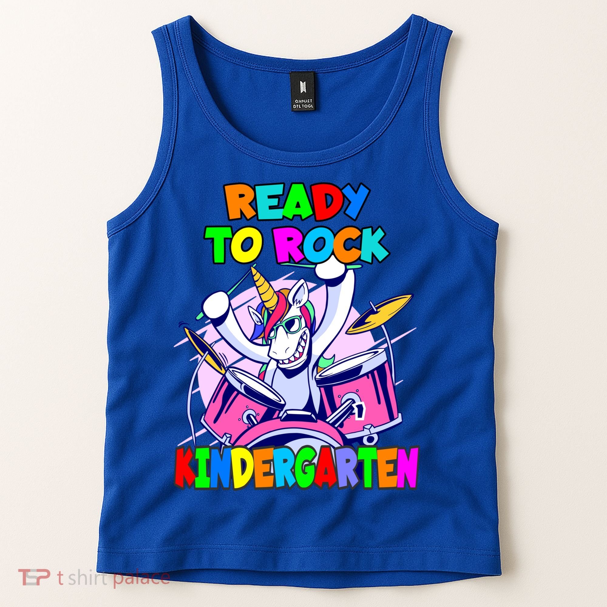 Ready To Rock Kindergarten Drumming Unicorn Preschool Meaningful Gift Tank Top