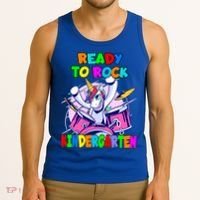 Ready To Rock Kindergarten Drumming Unicorn Preschool Meaningful Gift Tank Top thumb 3