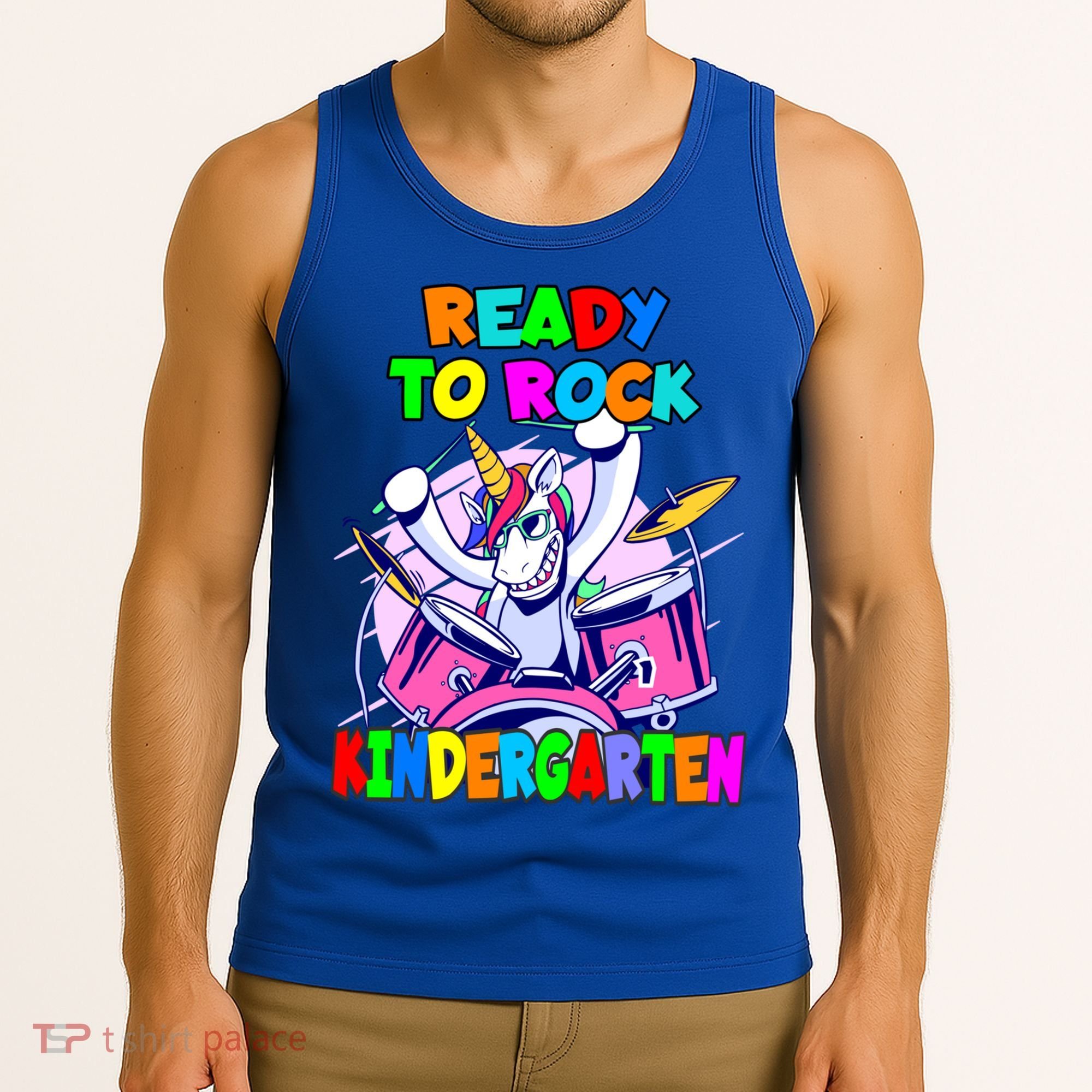 Ready To Rock Kindergarten Drumming Unicorn Preschool Meaningful Gift Tank Top