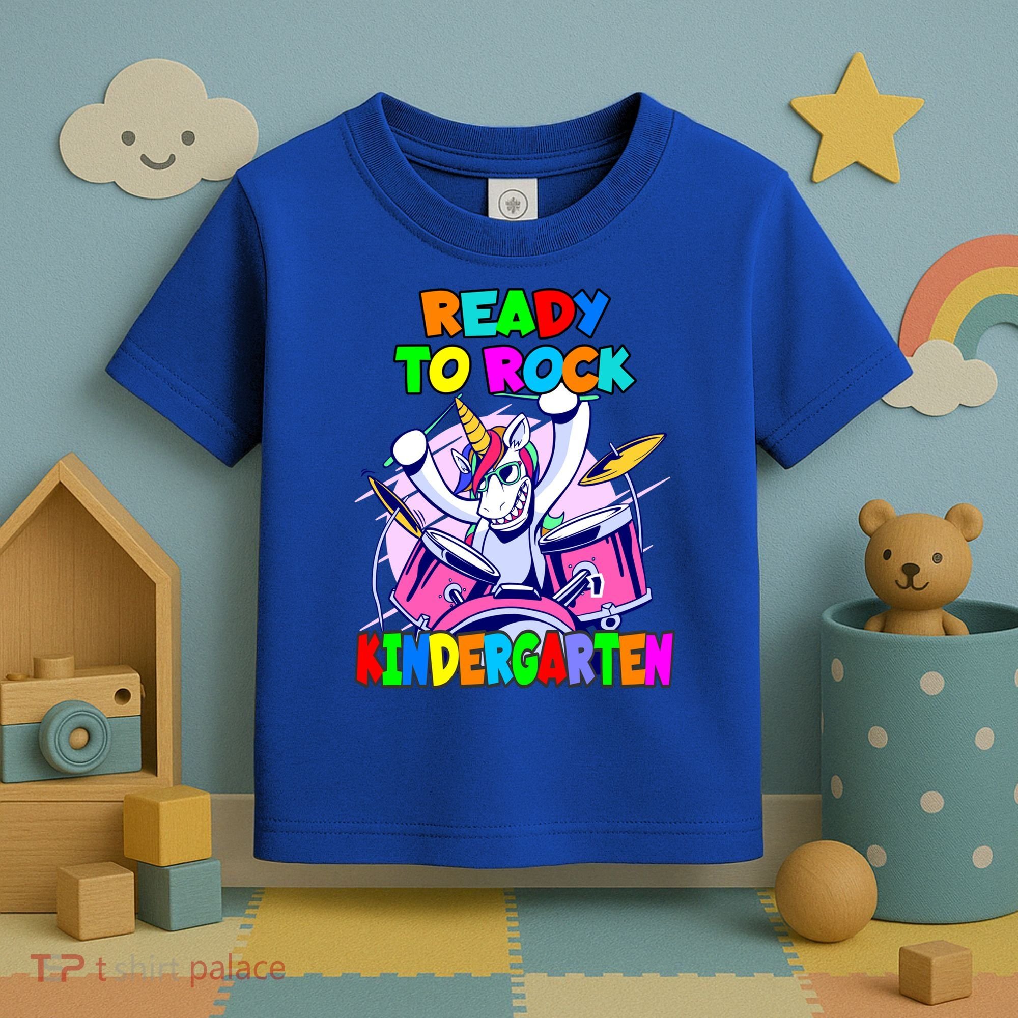 Ready To Rock Kindergarten Drumming Unicorn Preschool Meaningful Gift Toddler T-Shirt
