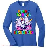 Ready To Rock Kindergarten Drumming Unicorn Preschool Meaningful Gift Women's Long Sleeve Shirt thumb 0