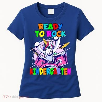 Ready To Rock Kindergarten Drumming Unicorn Preschool Meaningful Gift Women's T-Shirt