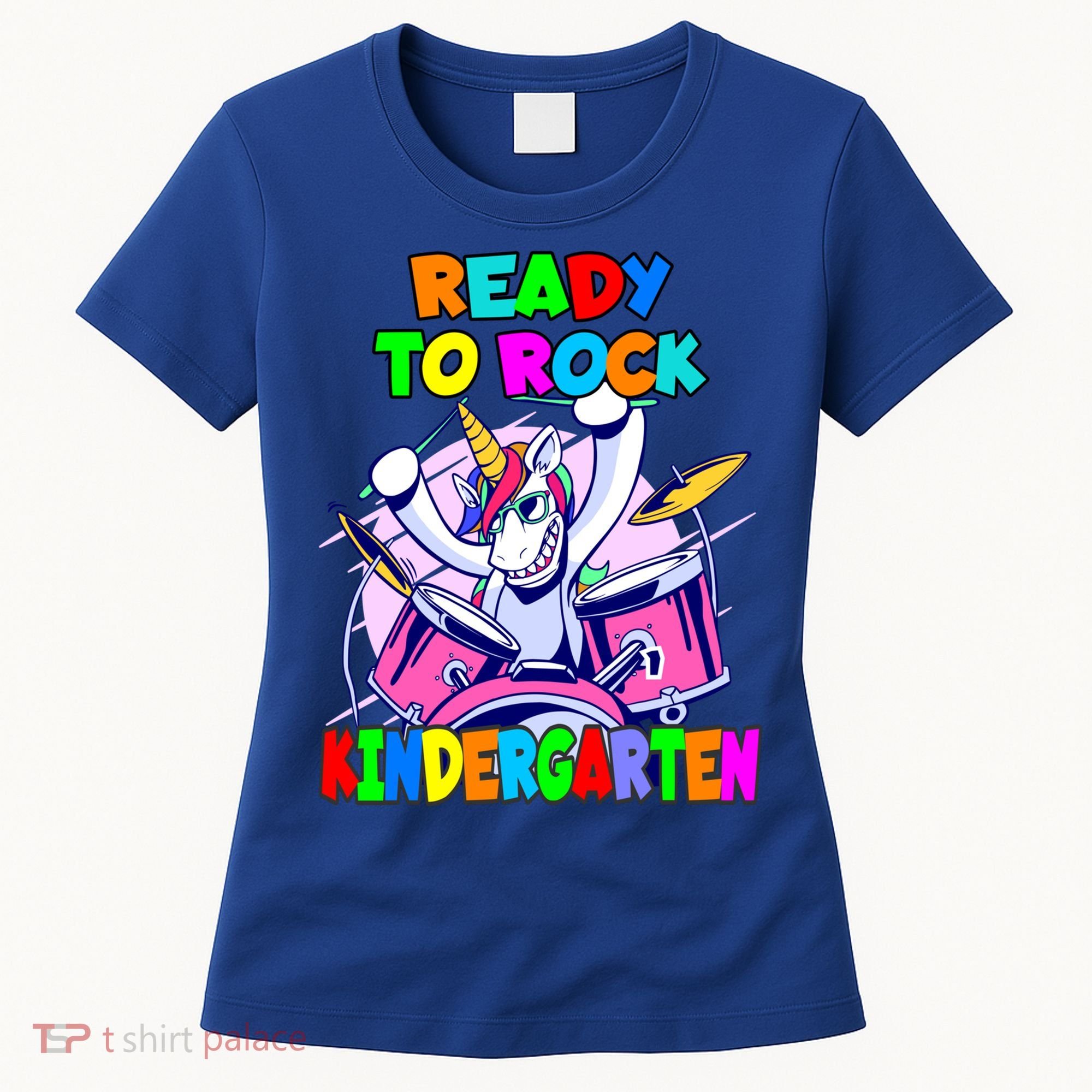 Ready To Rock Kindergarten Drumming Unicorn Preschool Meaningful Gift Women's T-Shirt