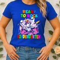 Ready To Rock Kindergarten Drumming Unicorn Preschool Meaningful Gift Women's T-Shirt thumb 2