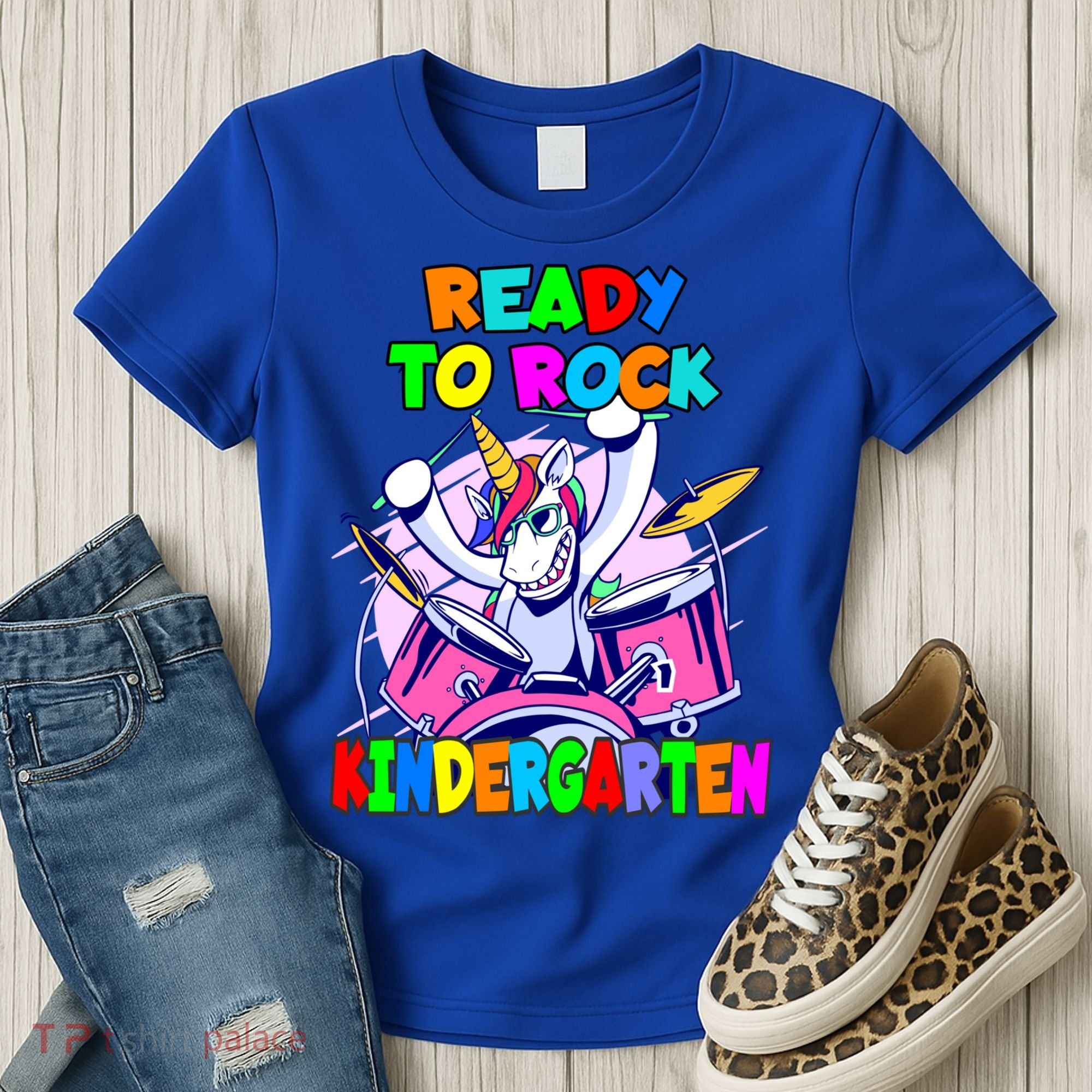Ready To Rock Kindergarten Drumming Unicorn Preschool Meaningful Gift Women's T-Shirt
