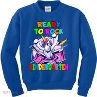 Ready To Rock Kindergarten Drumming Unicorn Preschool Meaningful Gift Kids Sweatshirt thumb 0