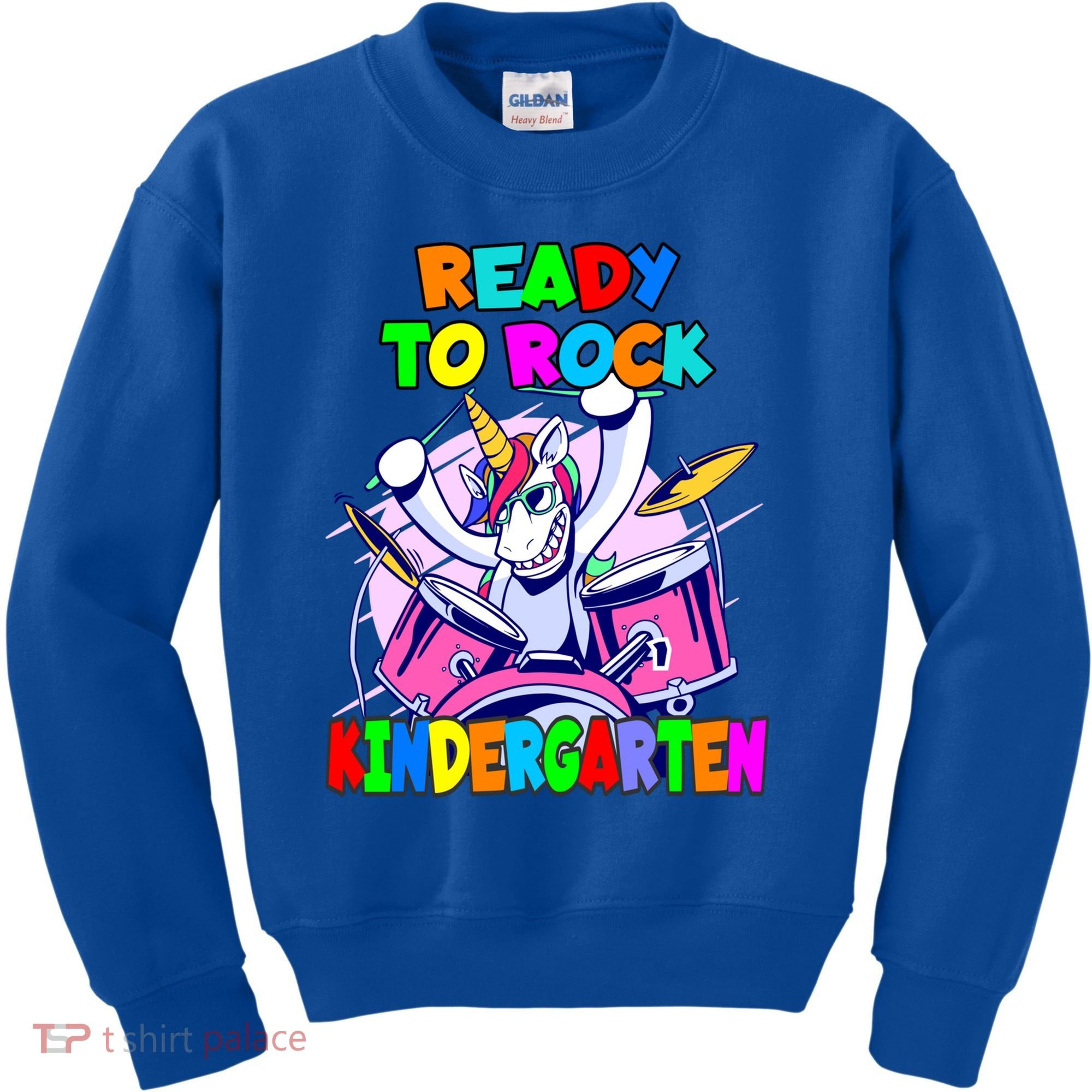 Ready To Rock Kindergarten Drumming Unicorn Preschool Meaningful Gift Kids Sweatshirt