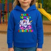 Ready To Rock Kindergarten Drumming Unicorn Preschool Meaningful Gift Kids Hoodie thumb 3