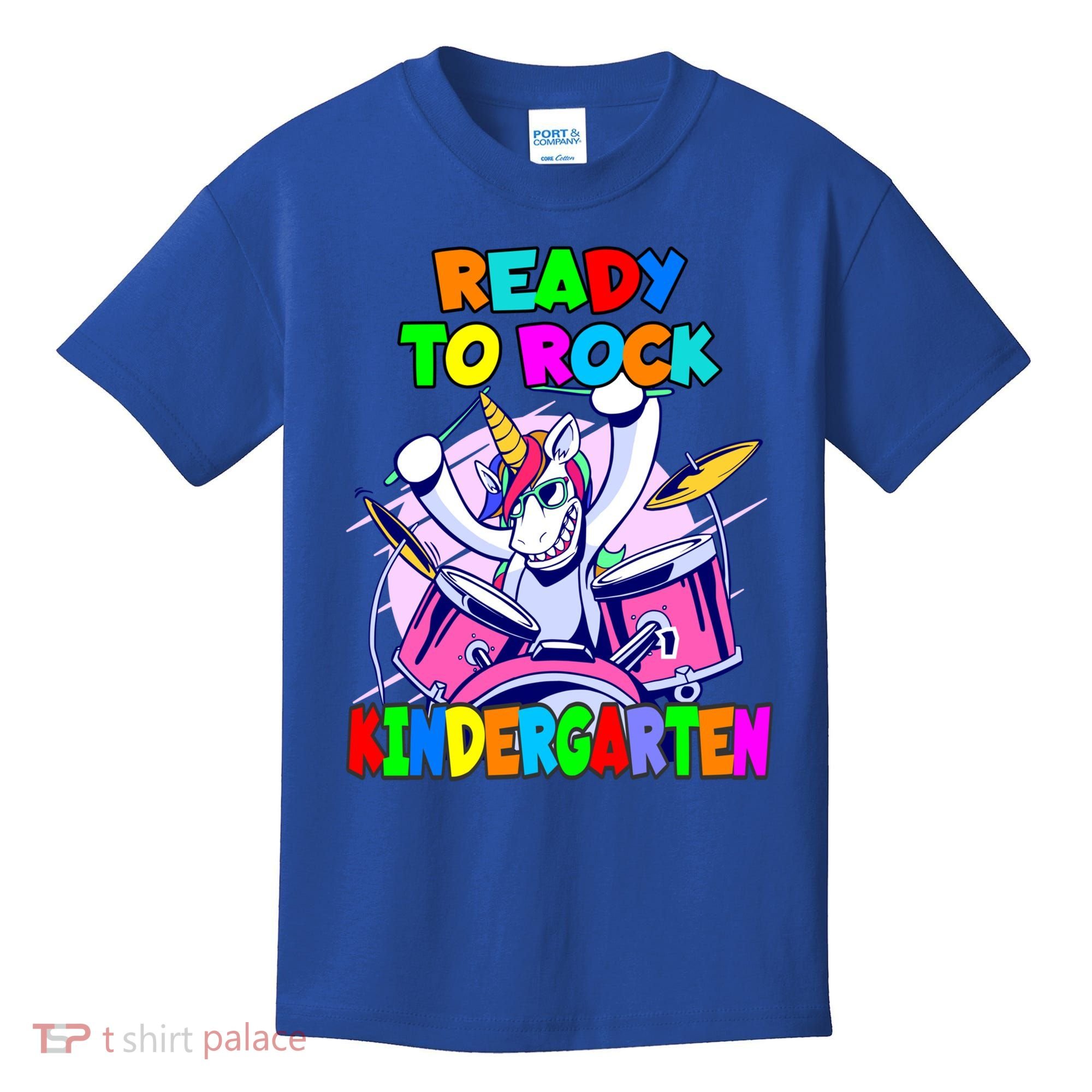 Ready To Rock Kindergarten Drumming Unicorn Preschool Meaningful Gift Kids T-Shirt