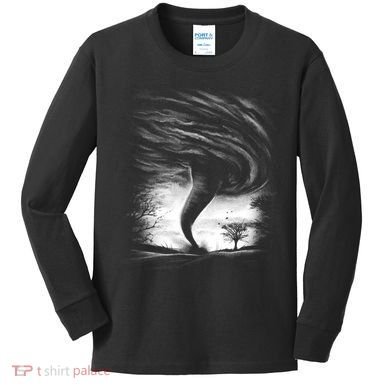 Realistic Tornado Kids Long Sleeve Shirt