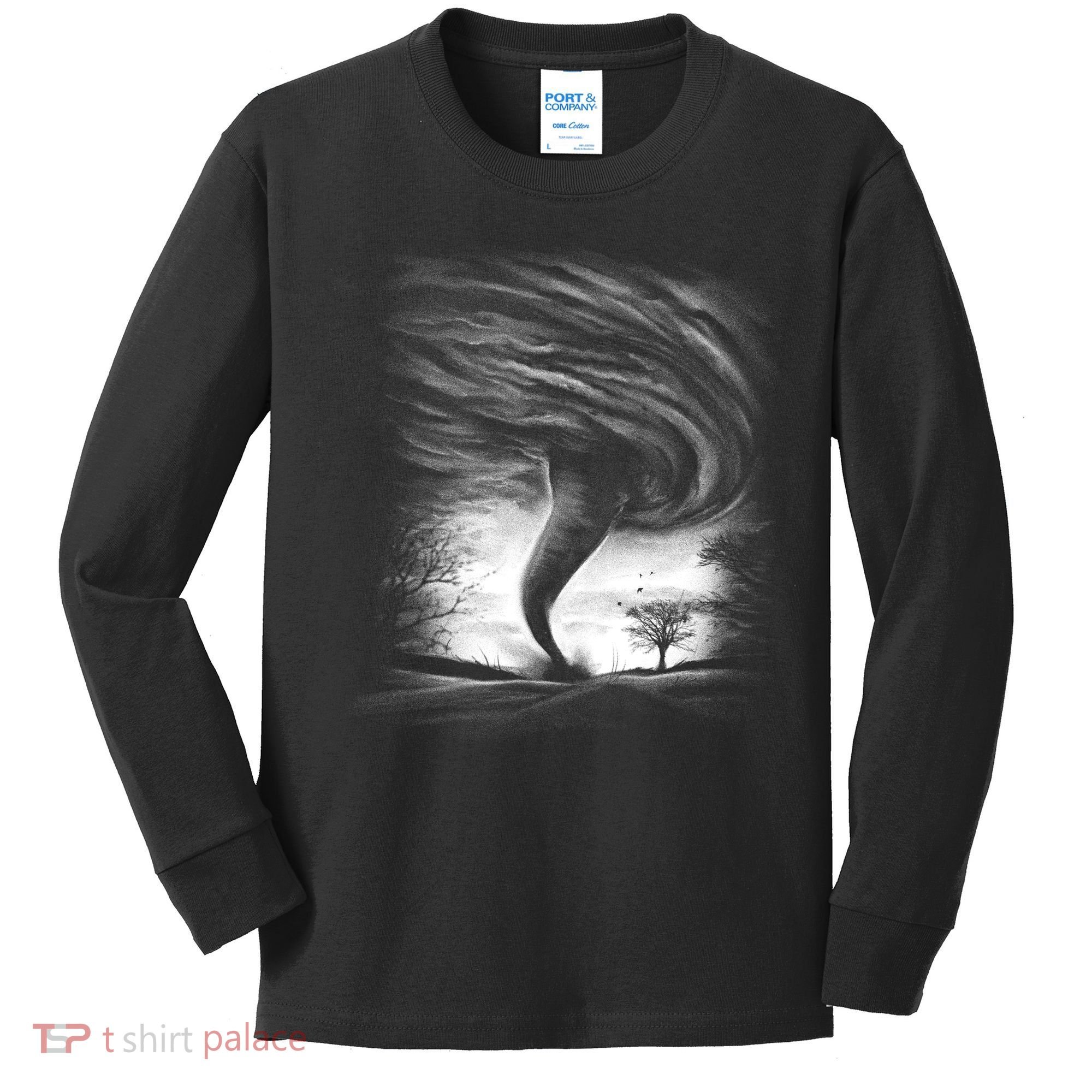 Realistic Tornado Kids Long Sleeve Shirt