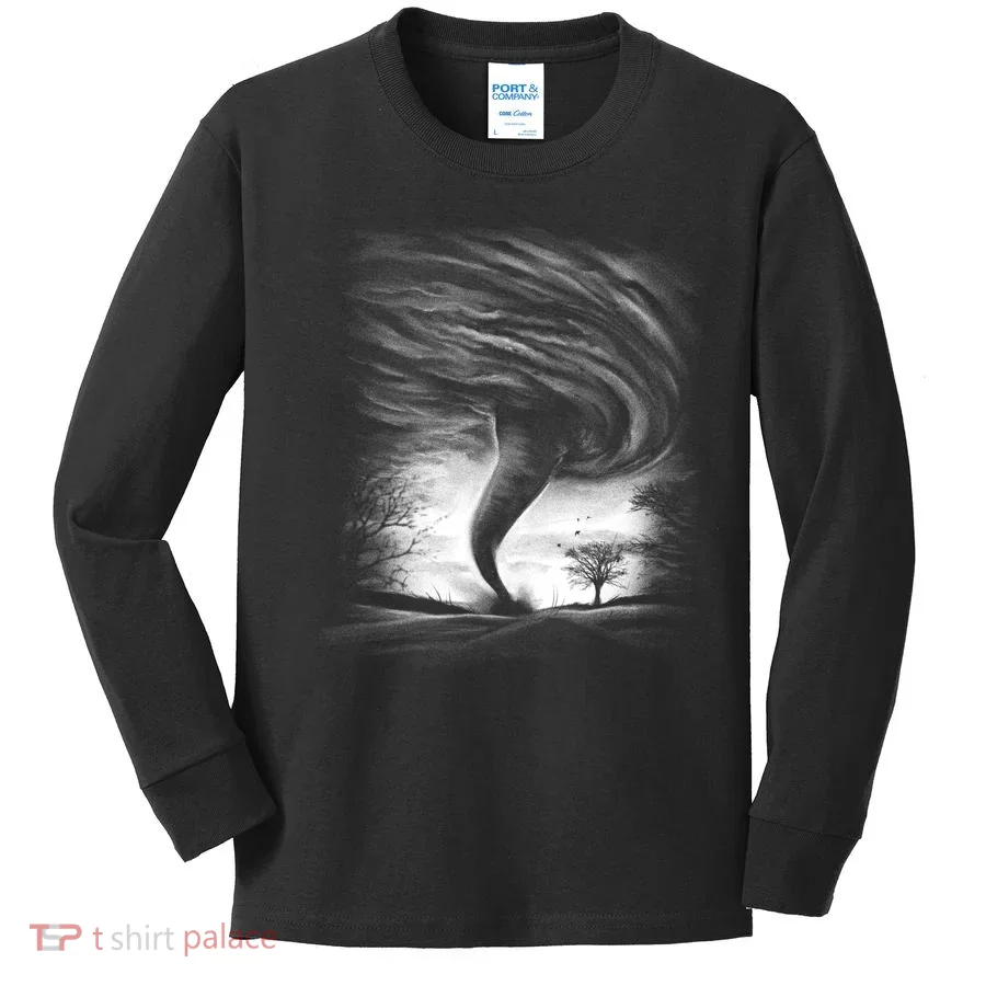 Realistic Tornado Kids Long Sleeve Shirt