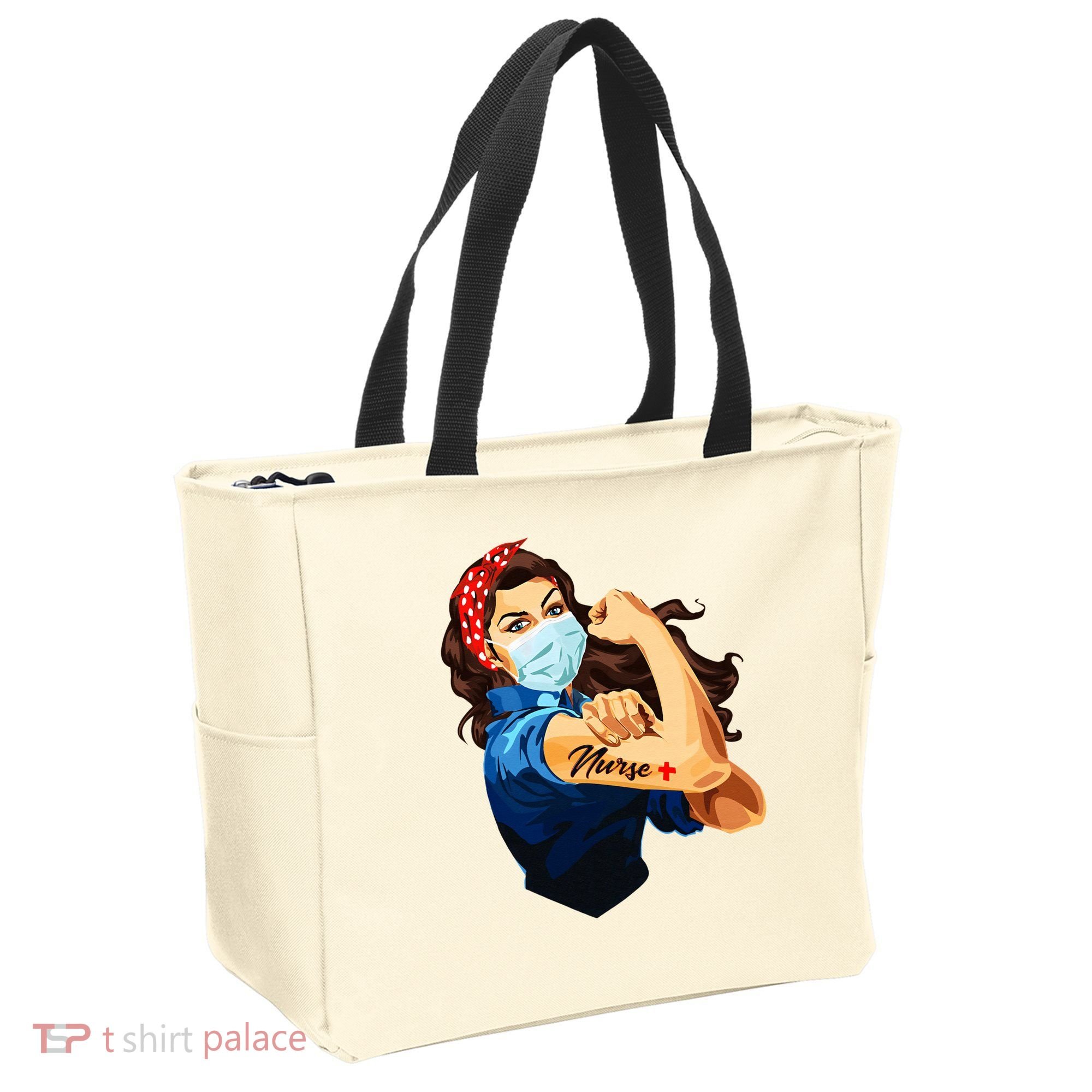 Rosie The Riveter Woman Nurse Tote Bag