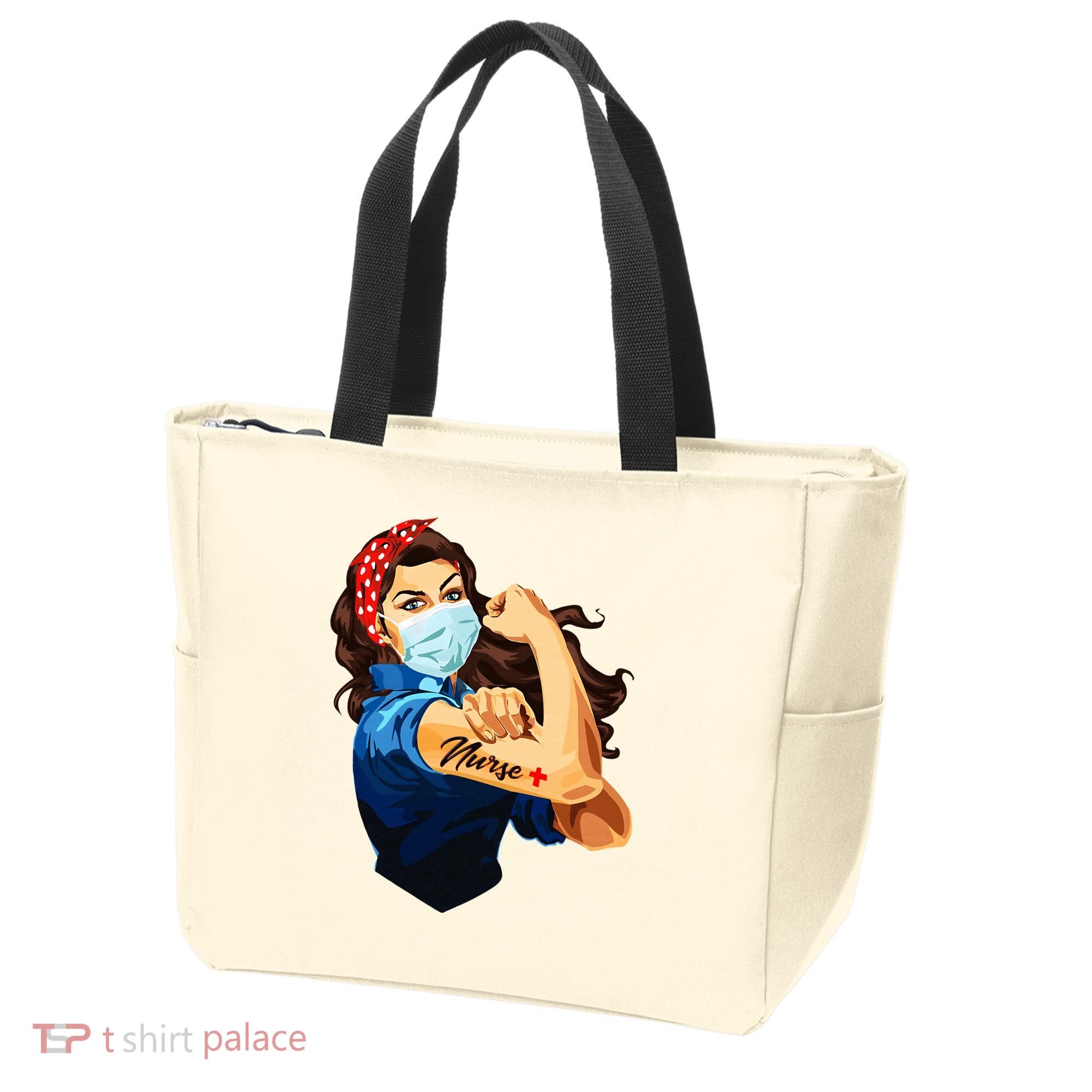 Rosie The Riveter Woman Nurse Tote Bag