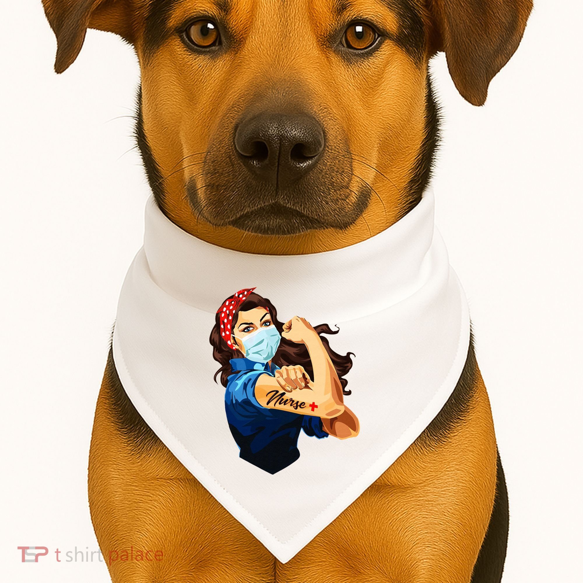 Rosie The Riveter Woman Nurse USA-Made Doggie Bandana