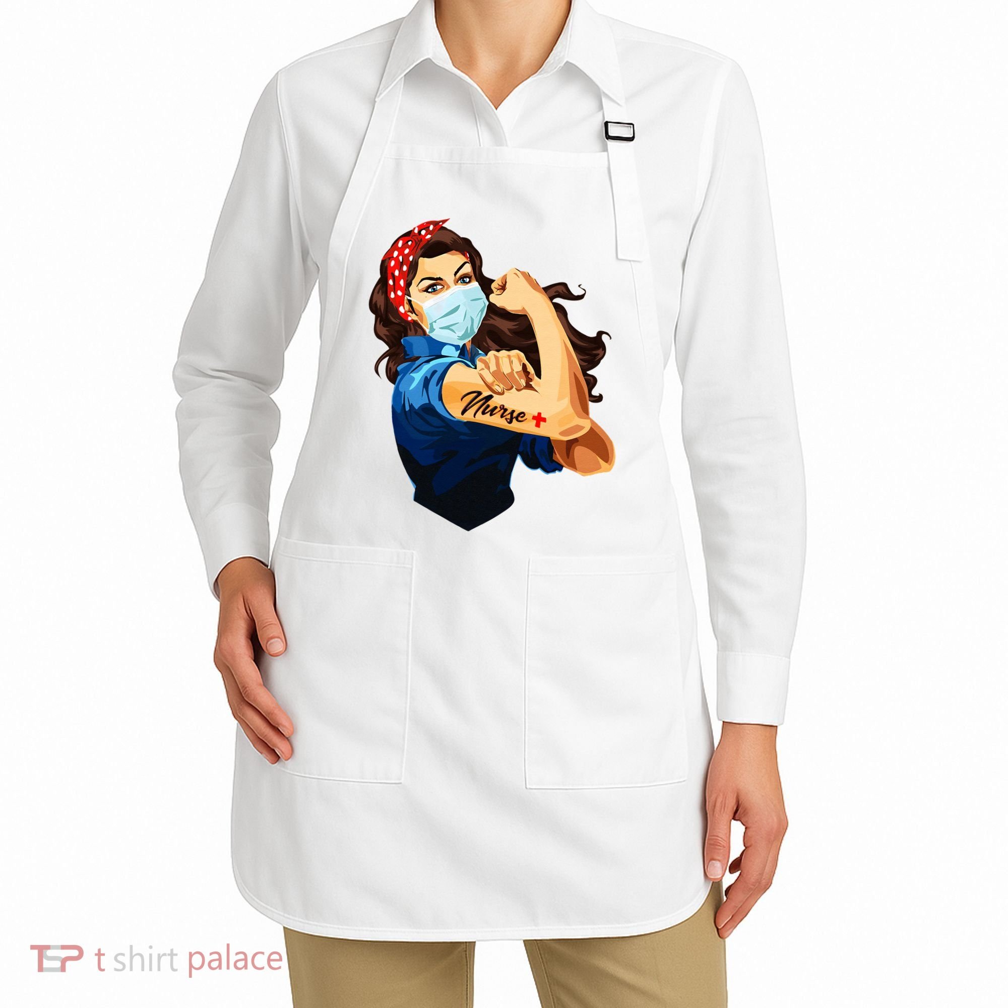 Rosie The Riveter Woman Nurse Apron