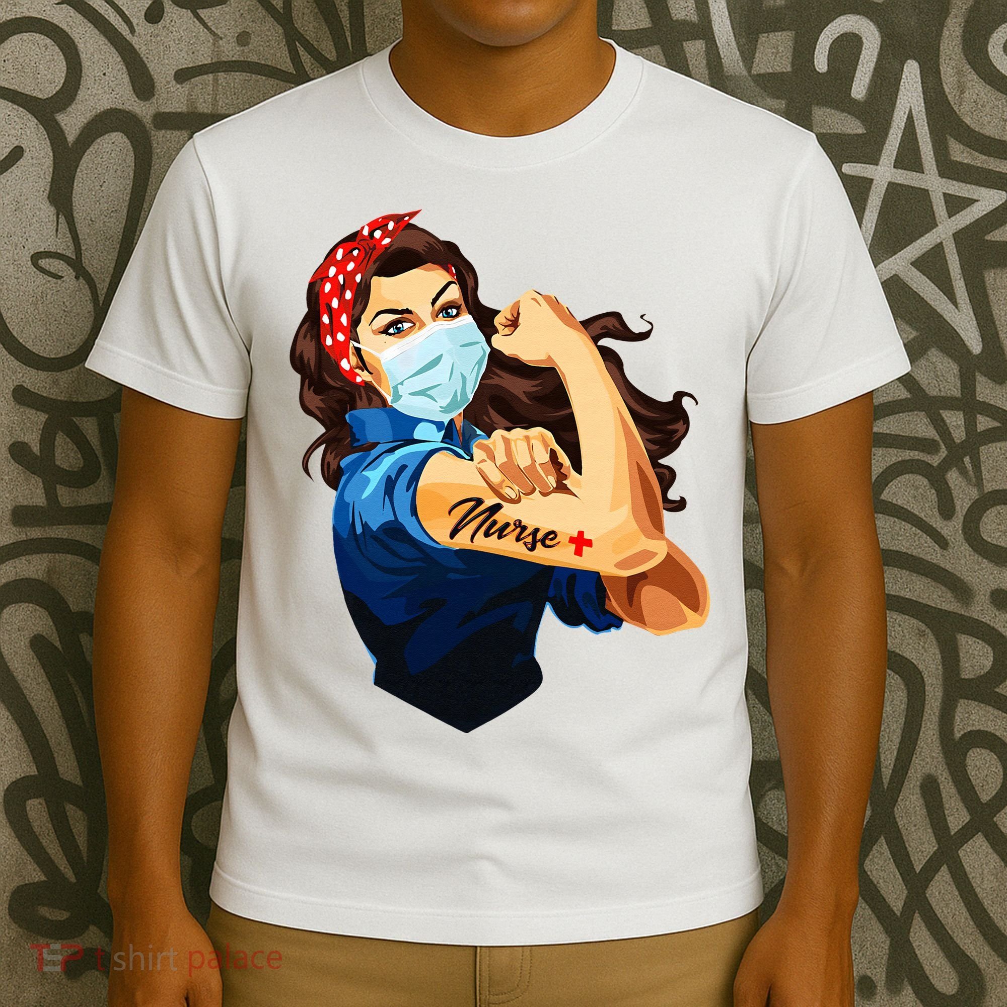 Rosie The Riveter Woman Nurse T-Shirt