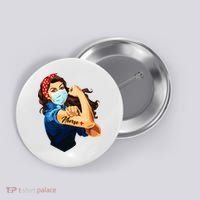 Rosie The Riveter Woman Nurse Button thumb 0