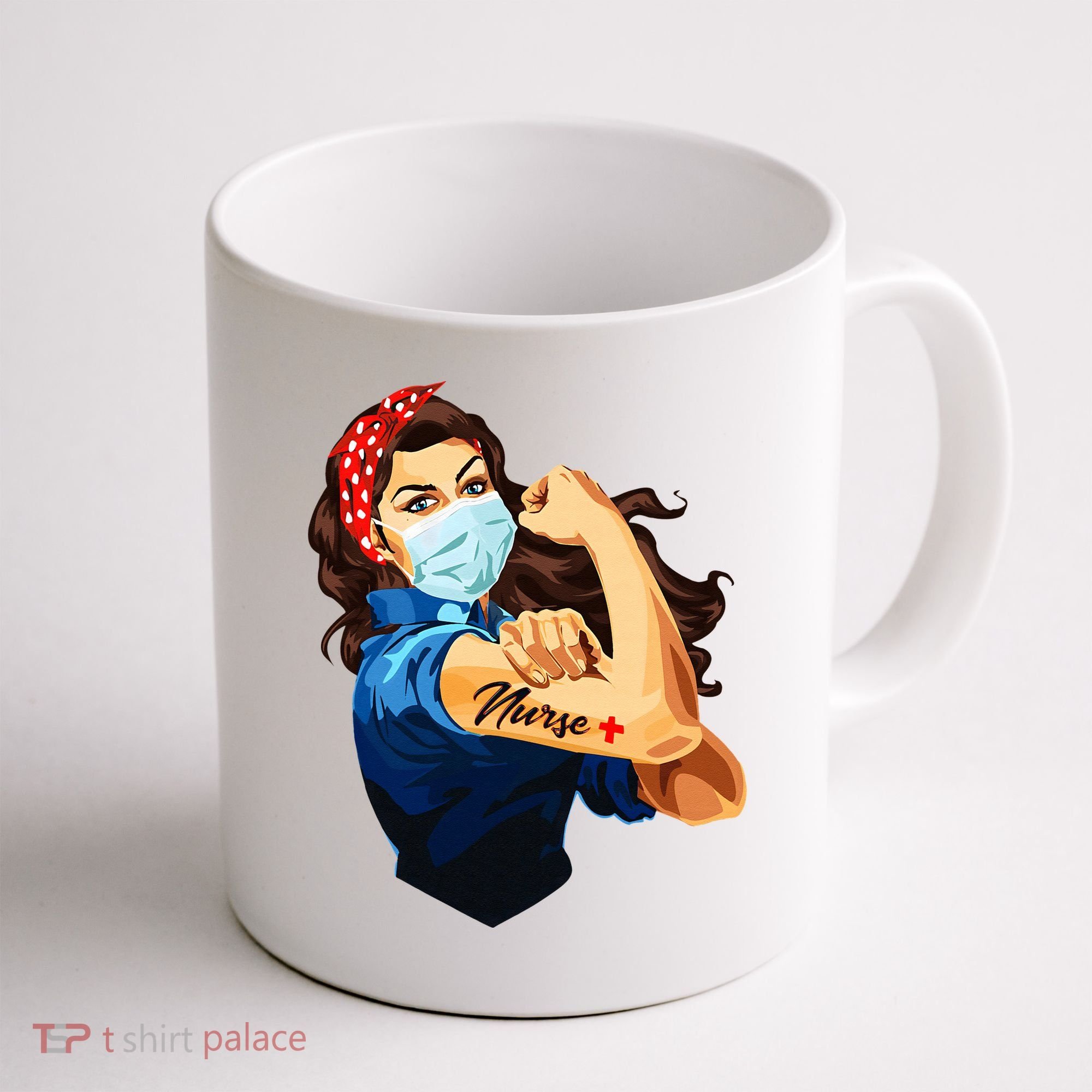 Rosie The Riveter Woman Nurse Coffee Mug