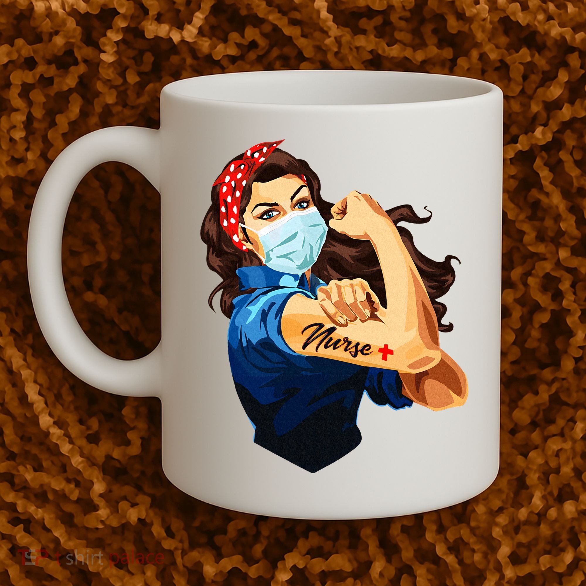 Rosie The Riveter Woman Nurse Coffee Mug