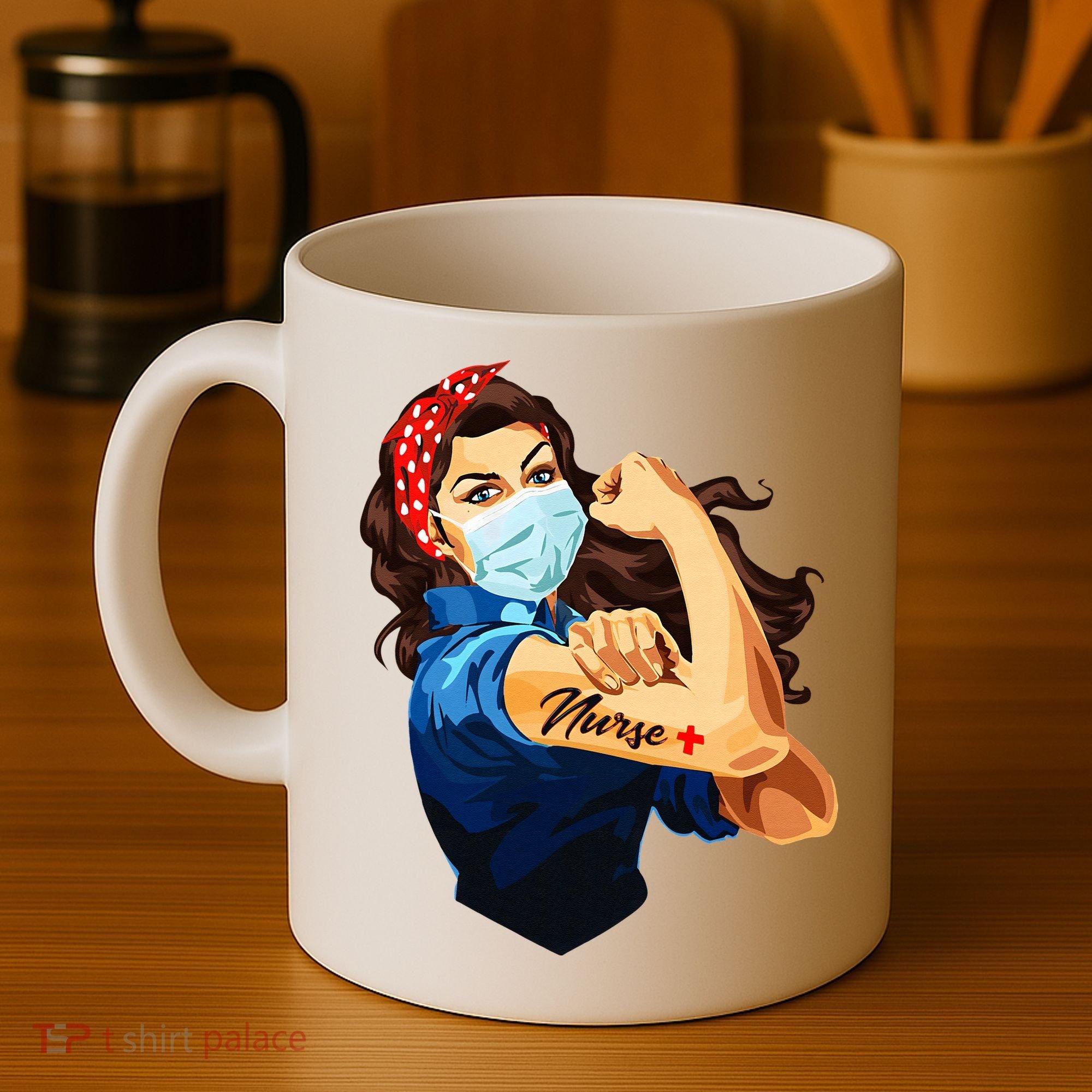 Rosie The Riveter Woman Nurse Coffee Mug