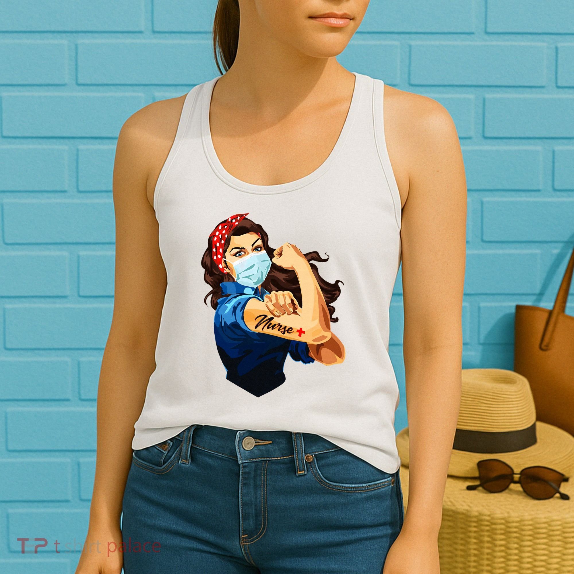 Rosie The Riveter Woman Nurse Women's Tank Top