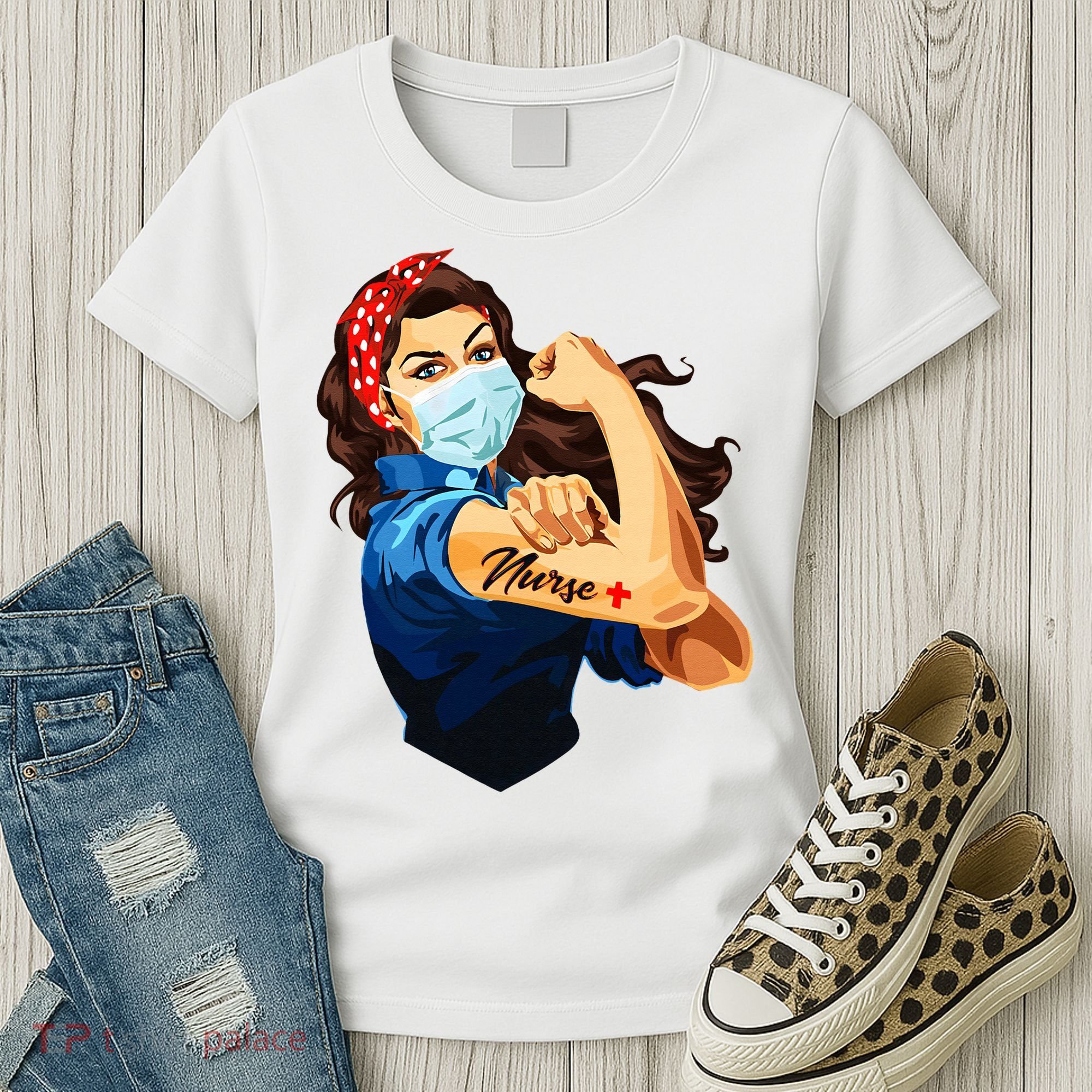 Rosie The Riveter Woman Nurse Women's T-Shirt