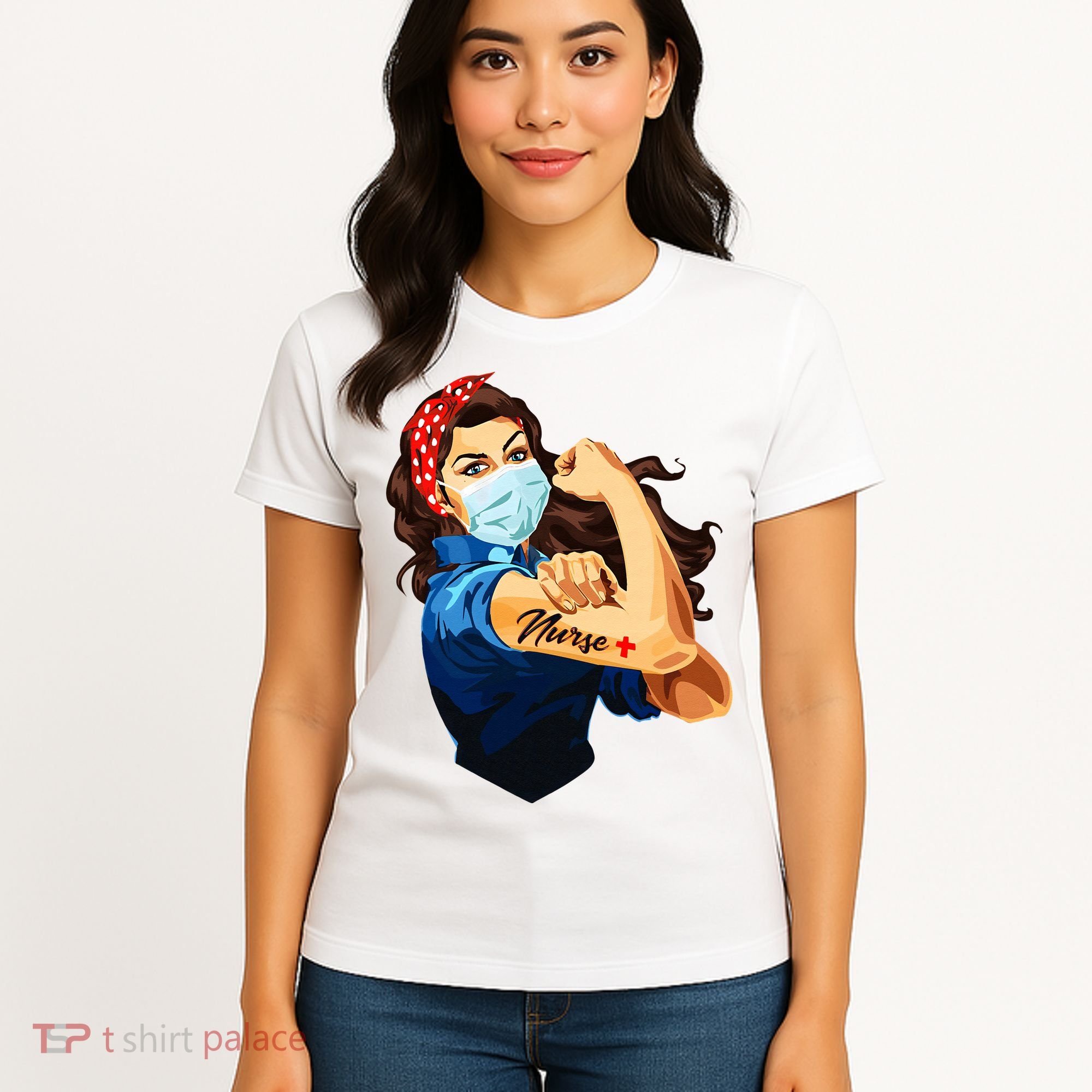 Rosie The Riveter Woman Nurse Women's T-Shirt